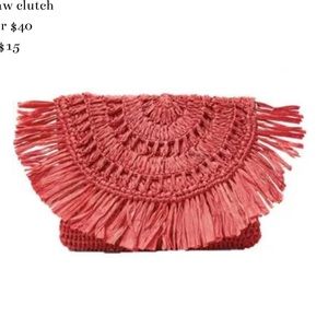 Red straw clutch
